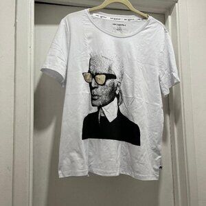 White Karl Lagerfeld Paris Sz. XL T-Shirt